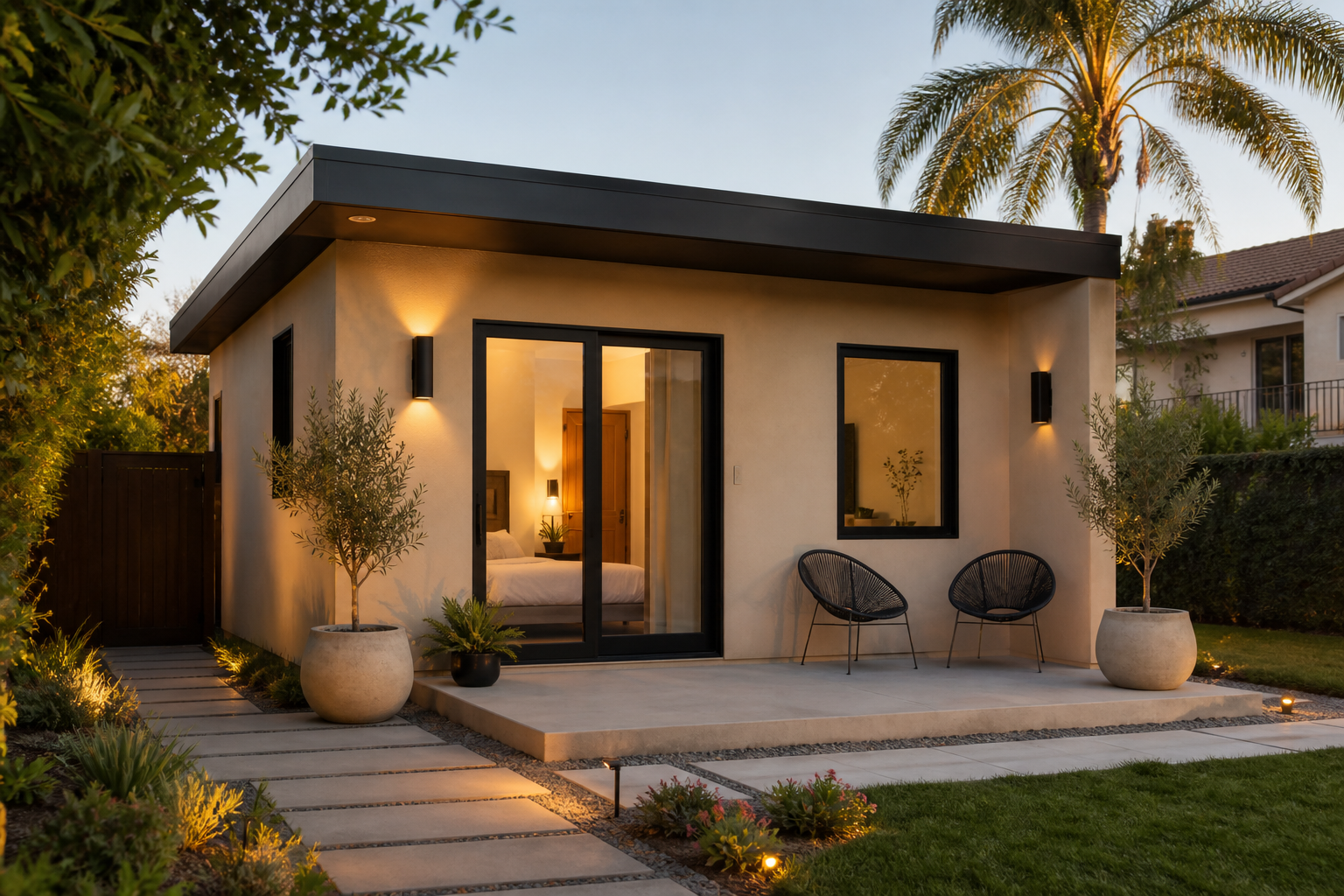 Editorial diagram of one Encino house with a single design-build team versus a split architect and contractor handoff