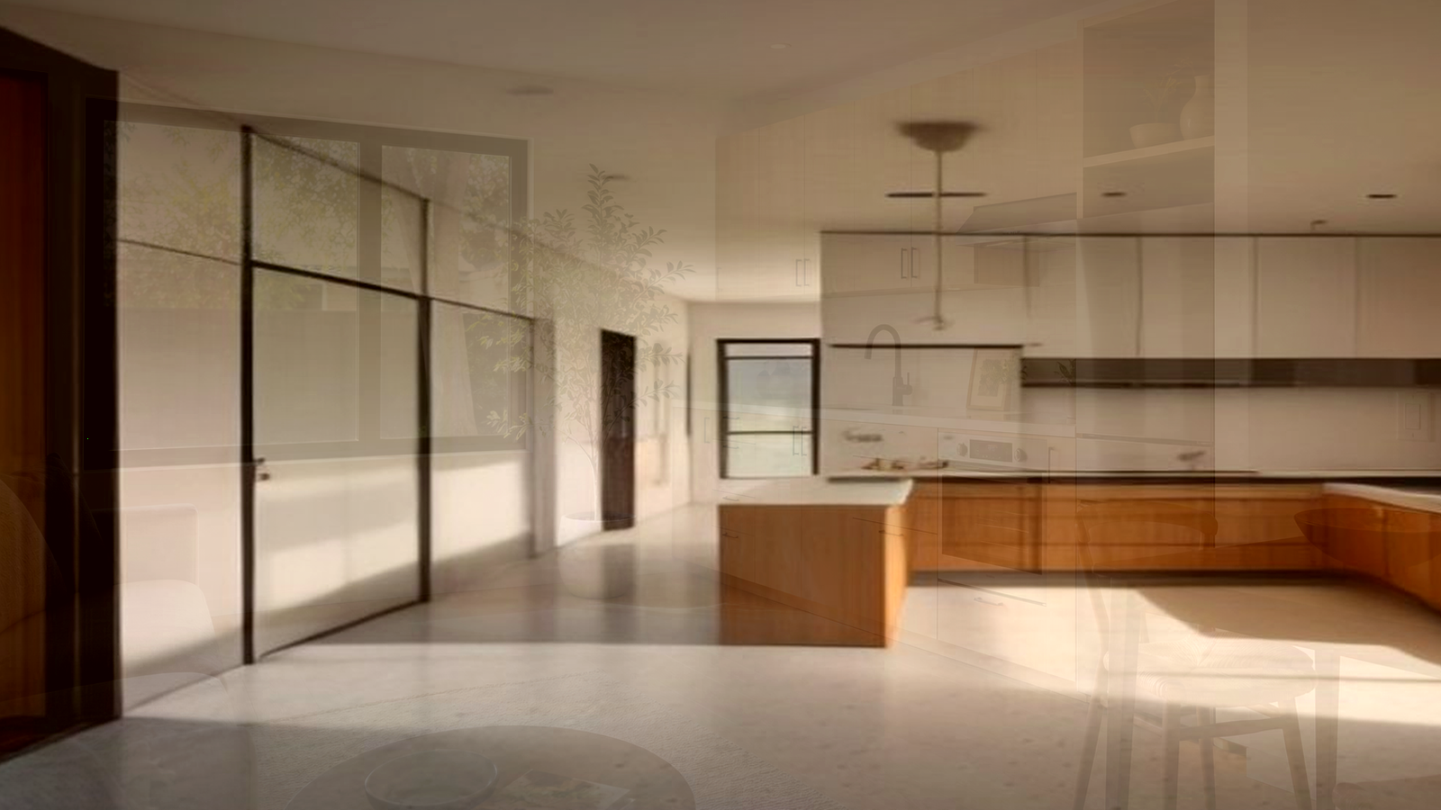 Editorial diagram of one Encino house with a single design-build team versus a split architect and contractor handoff