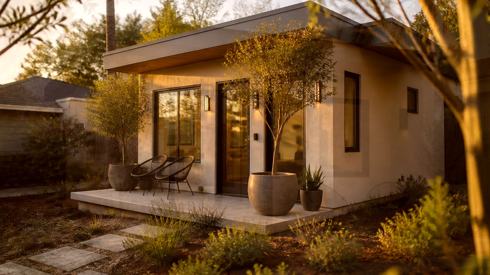 Editorial diagram of one Encino house with a single design-build team versus a split architect and contractor handoff