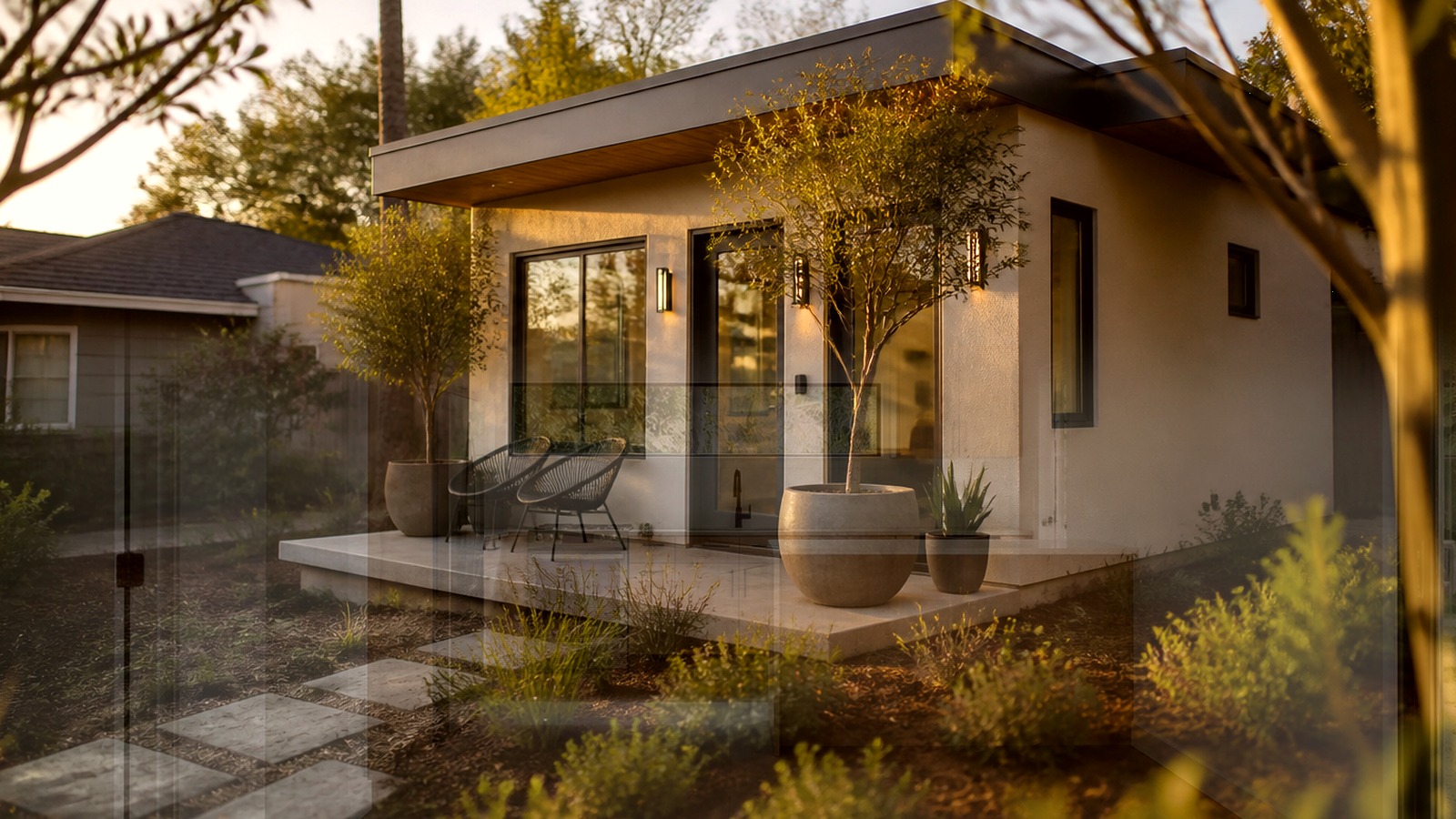 Editorial diagram of one Encino house with a single design-build team versus a split architect and contractor handoff
