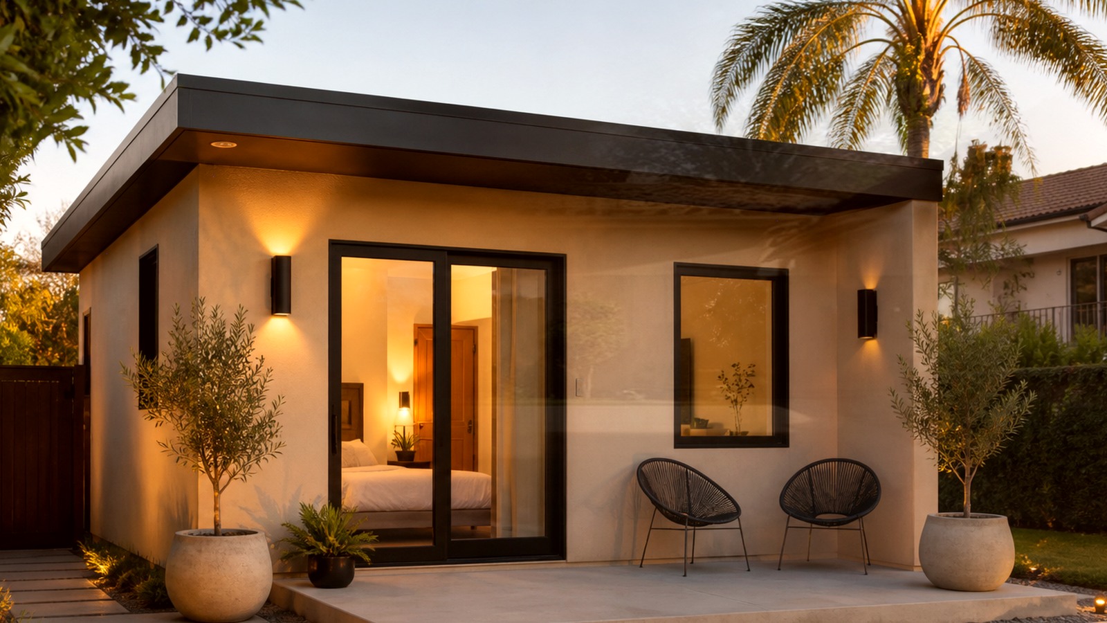 Editorial diagram of one Encino house with a single design-build team versus a split architect and contractor handoff