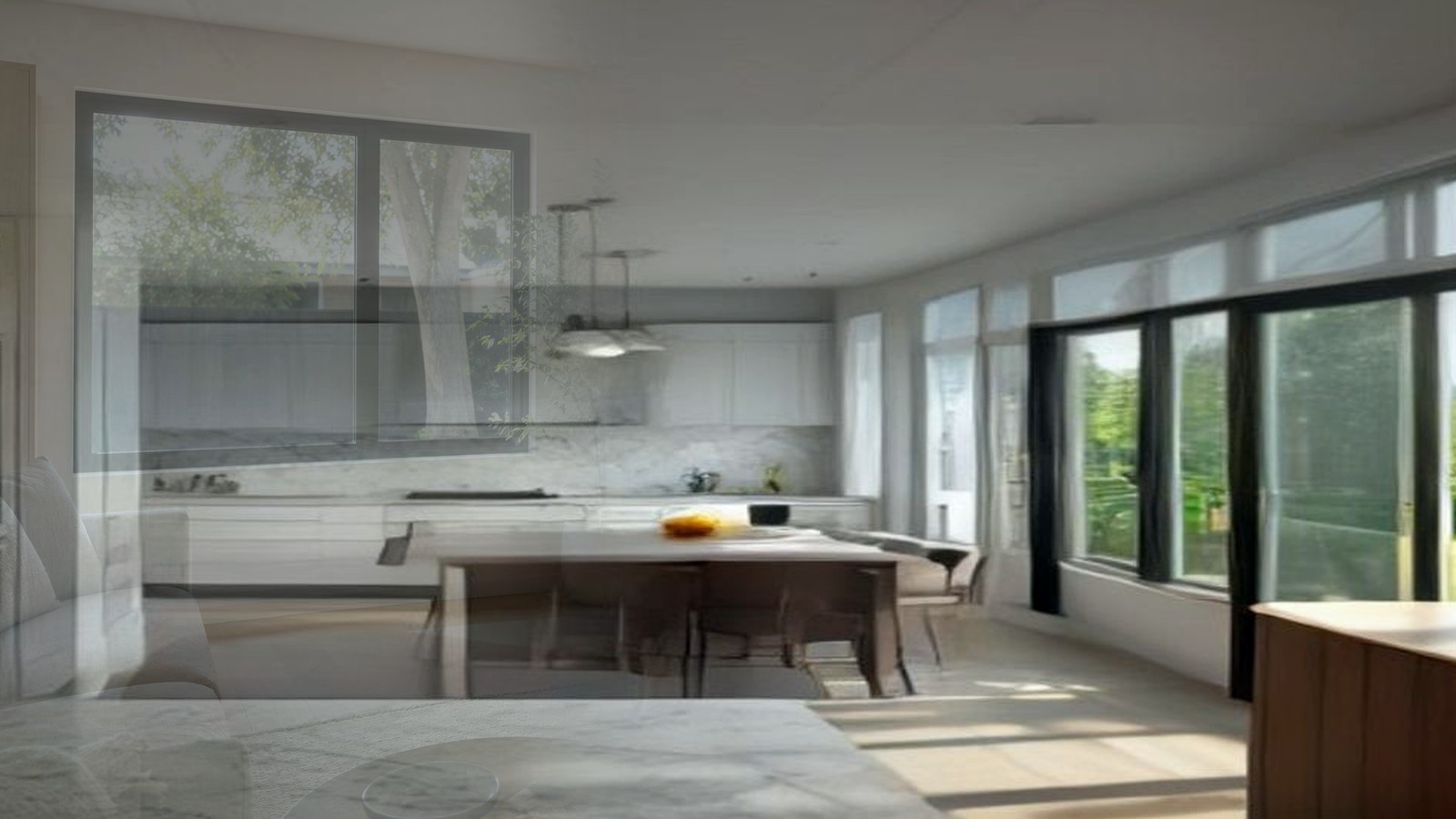 Editorial diagram of one Encino house with a single design-build team versus a split architect and contractor handoff