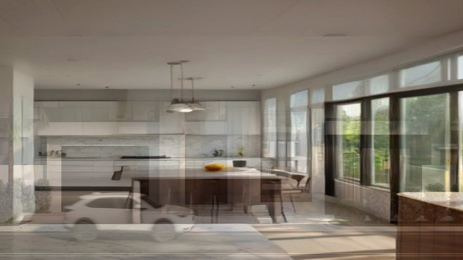 Editorial diagram of one Encino house with a single design-build team versus a split architect and contractor handoff