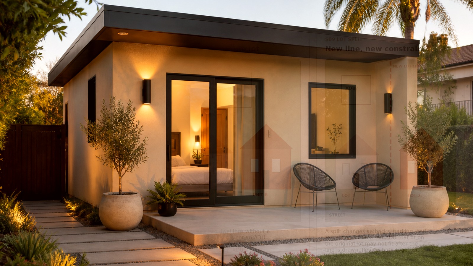 Editorial diagram of one Encino house with a single design-build team versus a split architect and contractor handoff