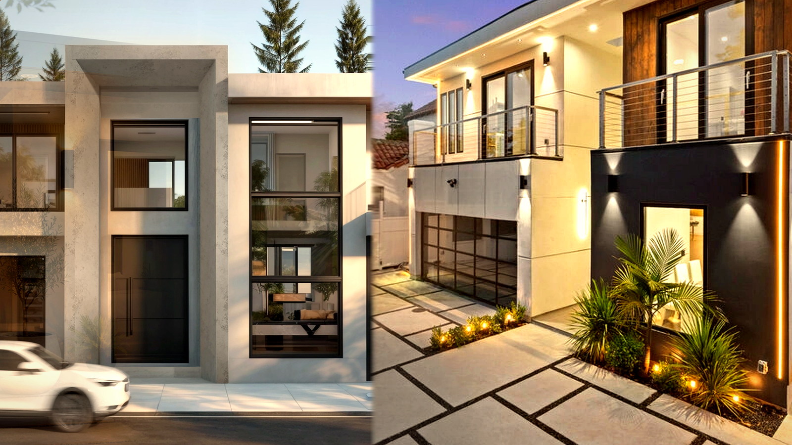 Editorial diagram of one Encino house with a single design-build team versus a split architect and contractor handoff
