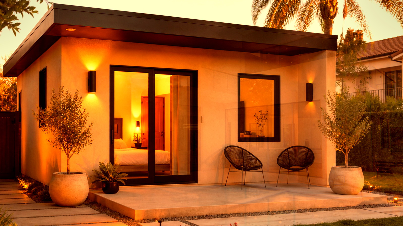 Editorial diagram of one Encino house with a single design-build team versus a split architect and contractor handoff
