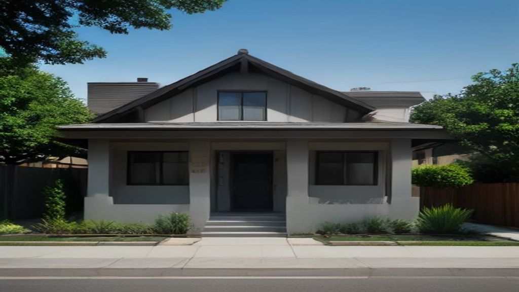 Photoreal Encino Los Angeles two-unit lot and finish materials, no dollar signs