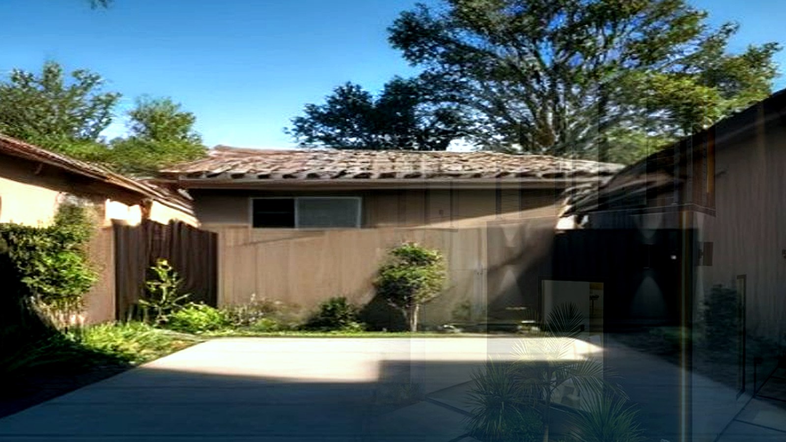 Photoreal Encino Los Angeles two-unit lot and finish materials, no dollar signs