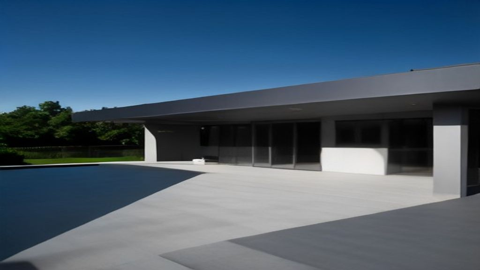 Photoreal Encino two-unit house and material samples, no diagrams