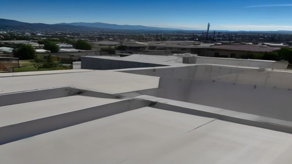 Photoreal Encino two-unit house and material samples, no diagrams