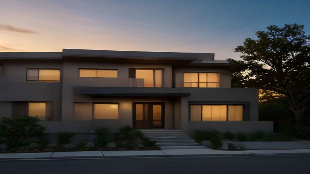Photoreal architect reviewing custom home drawings for an Encino Los Angeles house, no logos