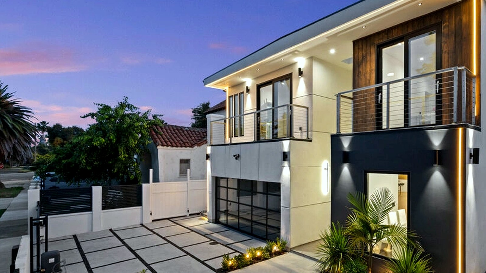 Photoreal Encino custom house exterior matching architect-led residential design, no text