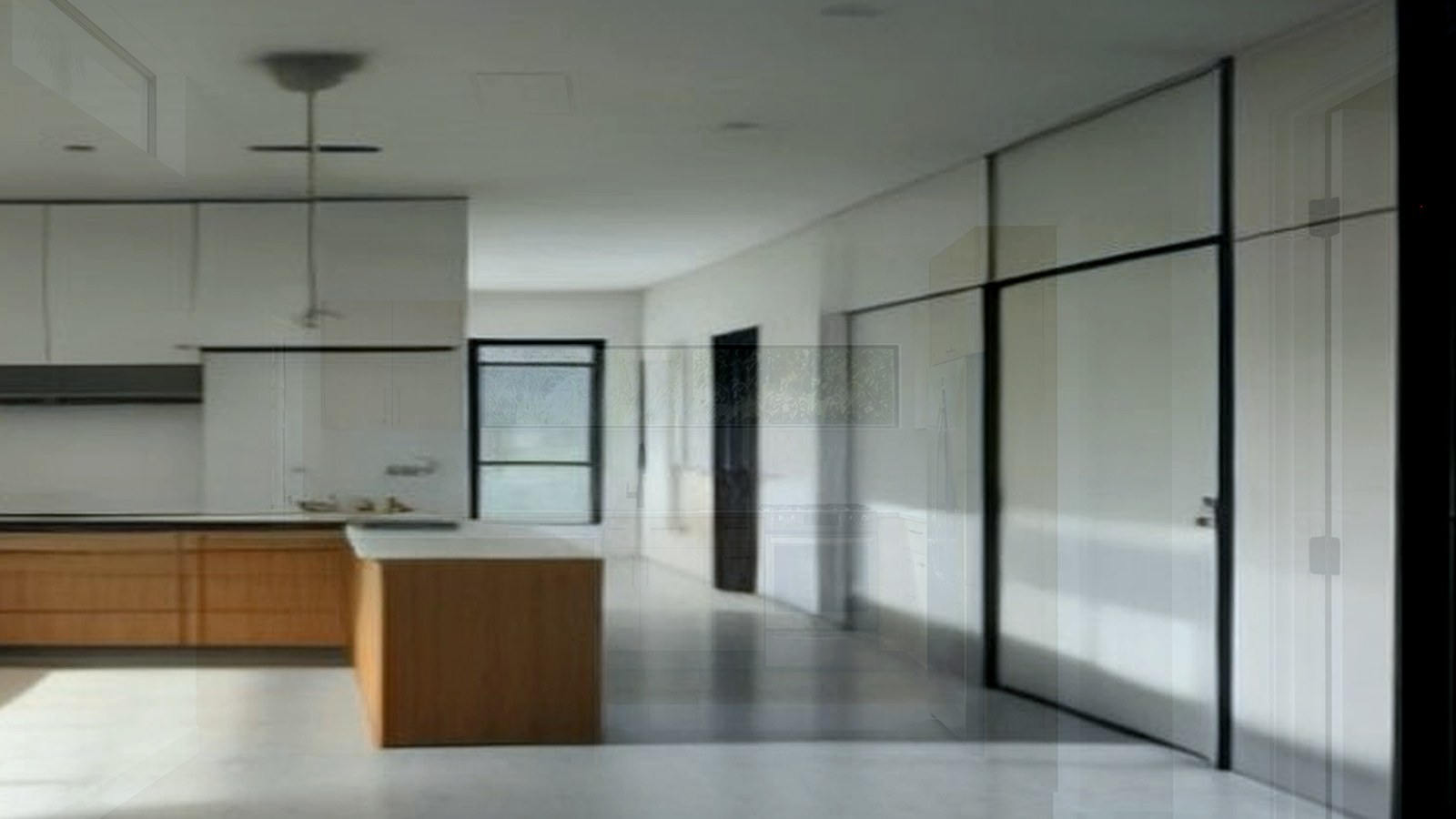 Photoreal Encino custom house exterior matching architect-led residential design, no text