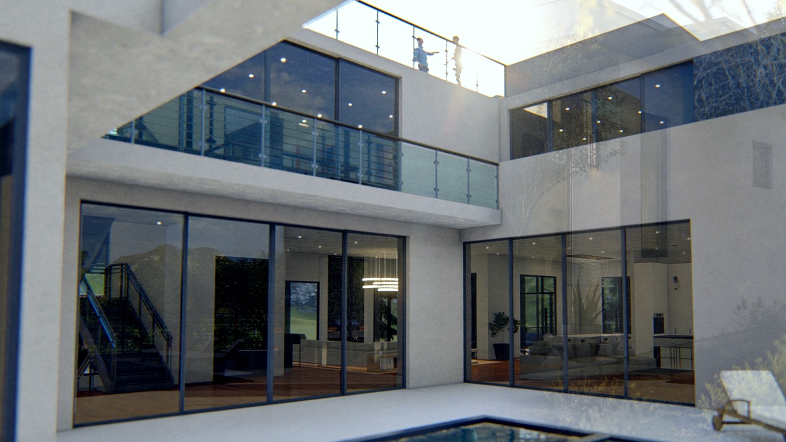 Photoreal Encino custom home architect documentation set without collage or logos