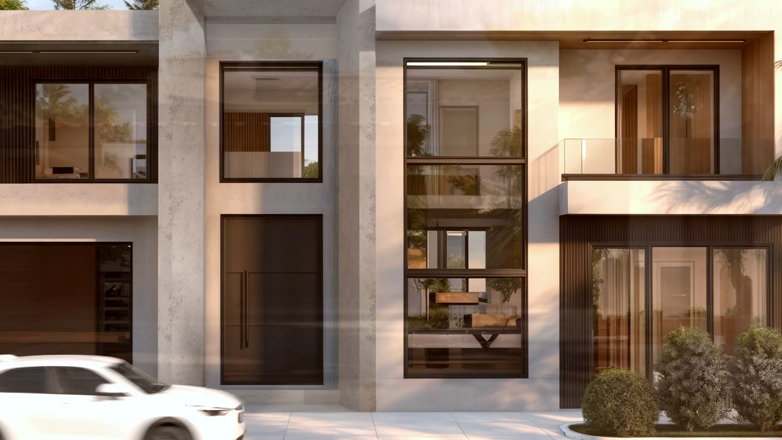 Photoreal plan review documents and custom home drawings on a table, no watermarks