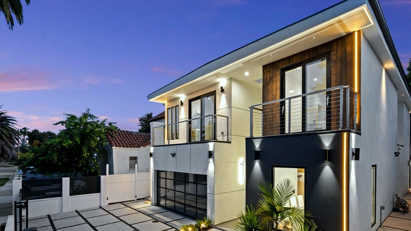 Photoreal Encino custom house exterior matching architect-led residential design, no text