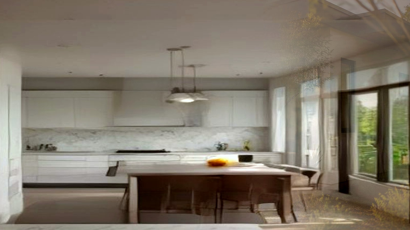 Photoreal plan review documents and custom home drawings on a table, no watermarks