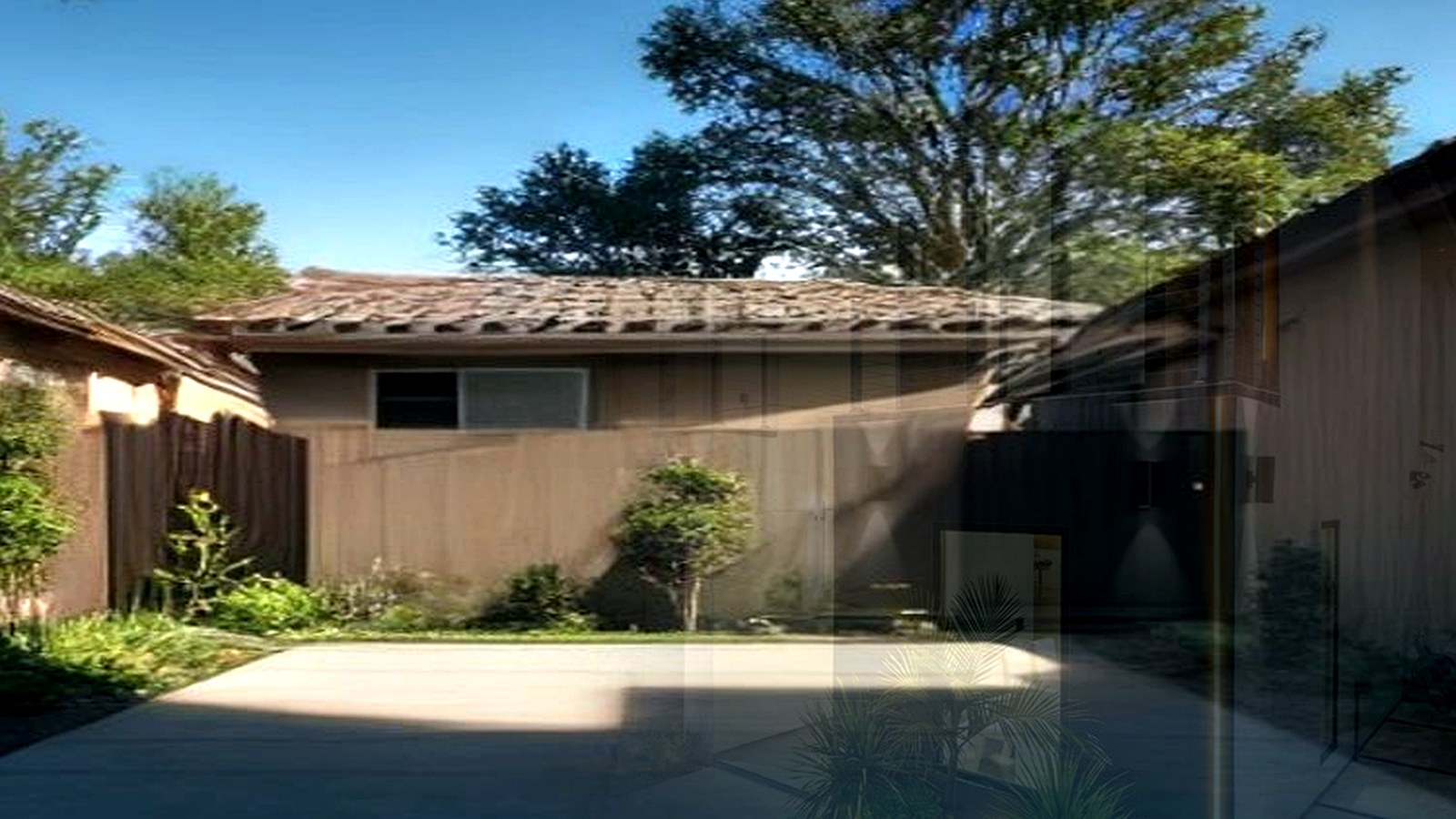 Photoreal Encino custom house exterior matching architect-led residential design, no text
