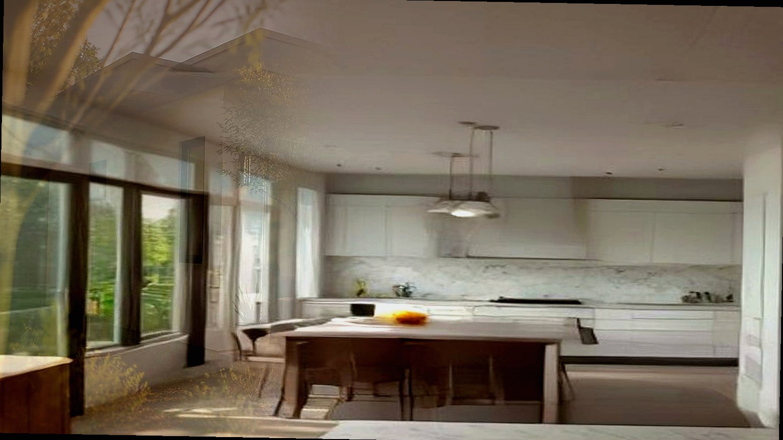 Photoreal plan review documents and custom home drawings on a table, no watermarks