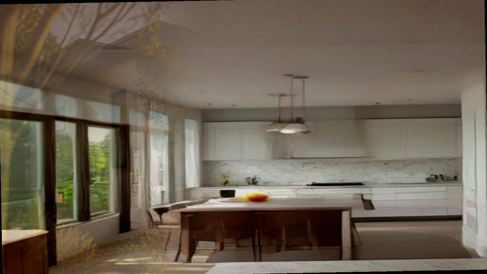 Photoreal Encino custom house exterior matching architect-led residential design, no text