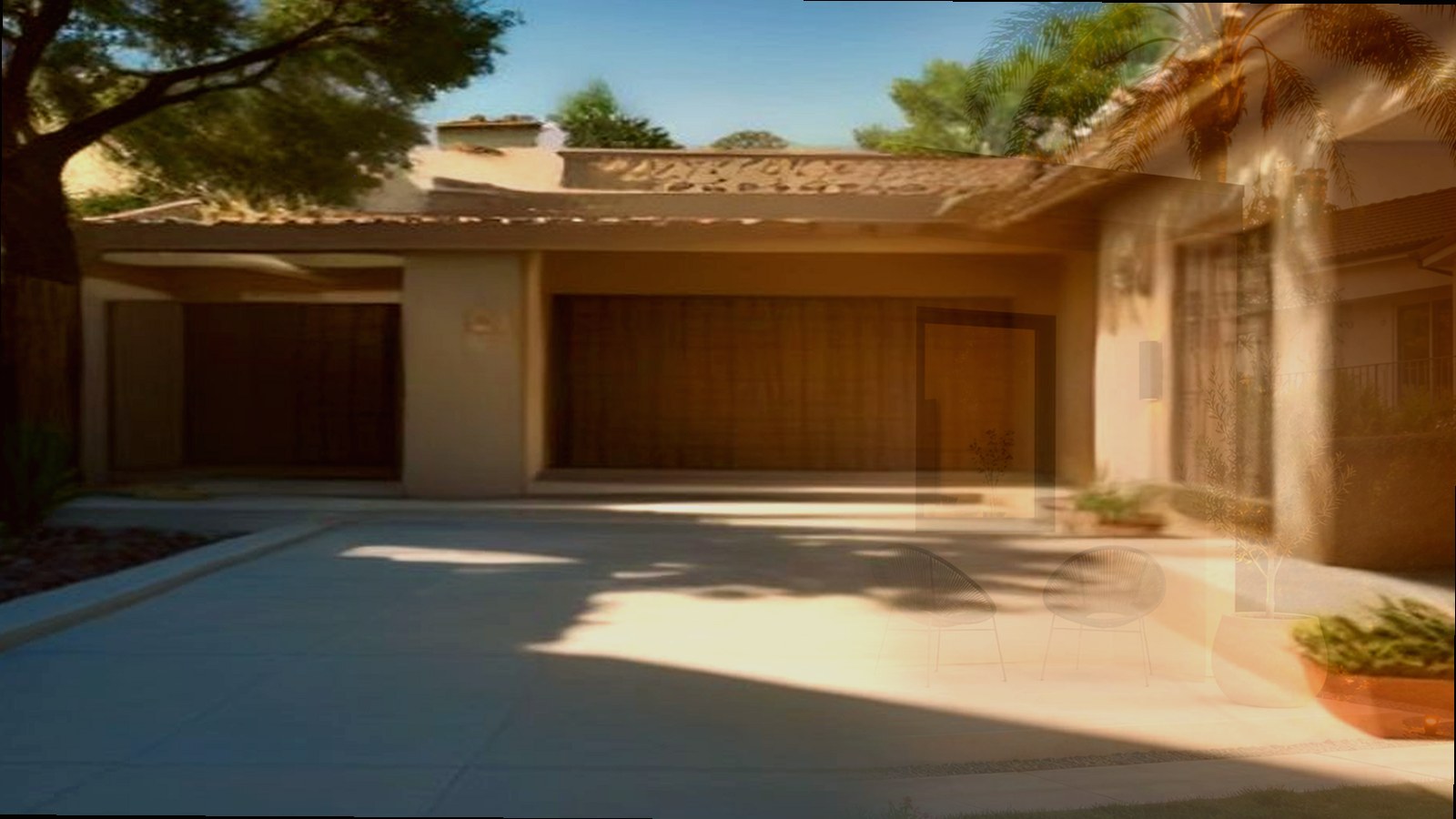 Photoreal Encino custom house exterior matching architect-led residential design, no text