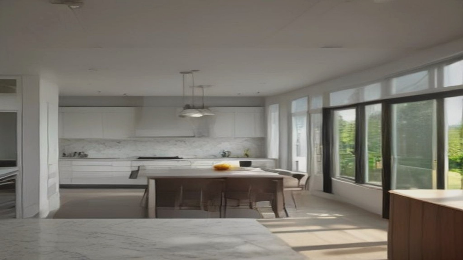 Photoreal Encino custom house exterior matching architect-led residential design, no text