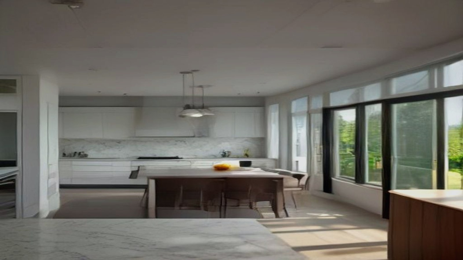Photoreal architect reviewing custom home drawings for an Encino Los Angeles house, no logos