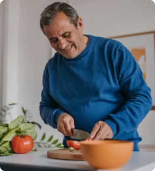 man preparing food