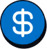 White dollar sign inside a blue circle. - CDP Images