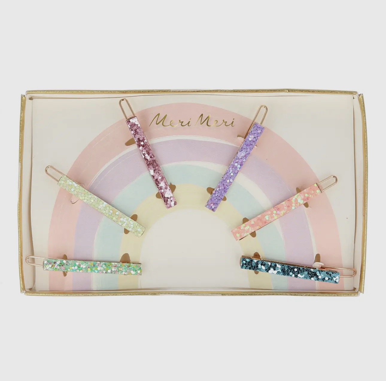 Glitter Rainbow Hair Clips