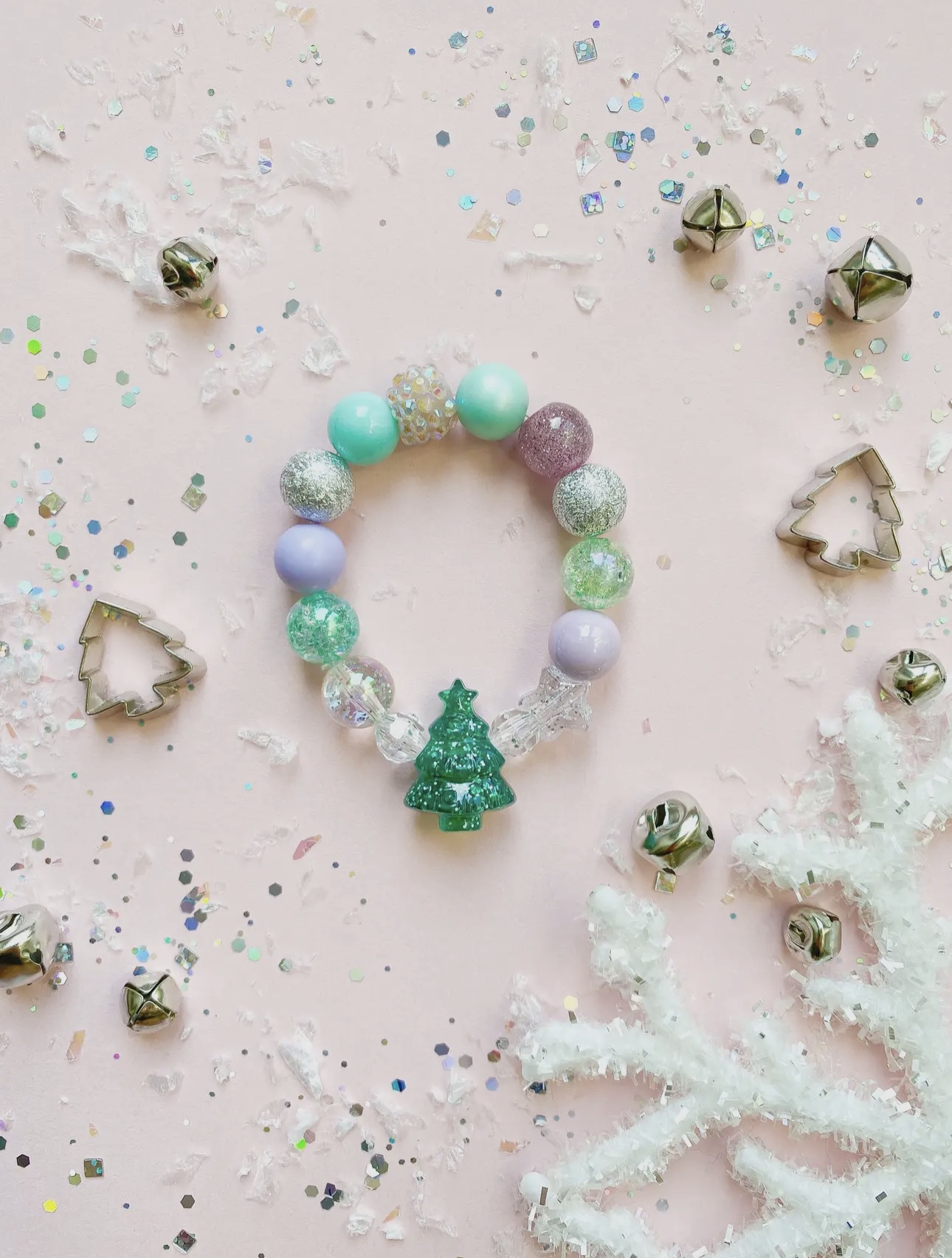 Holiday Christmas Elegant Glitter Tree Bracelet