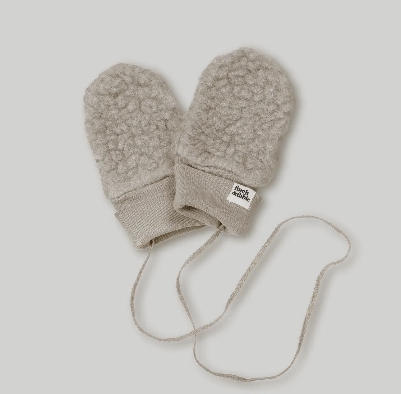 Finch & Fable- Wool Sherpa Mittens- Sand