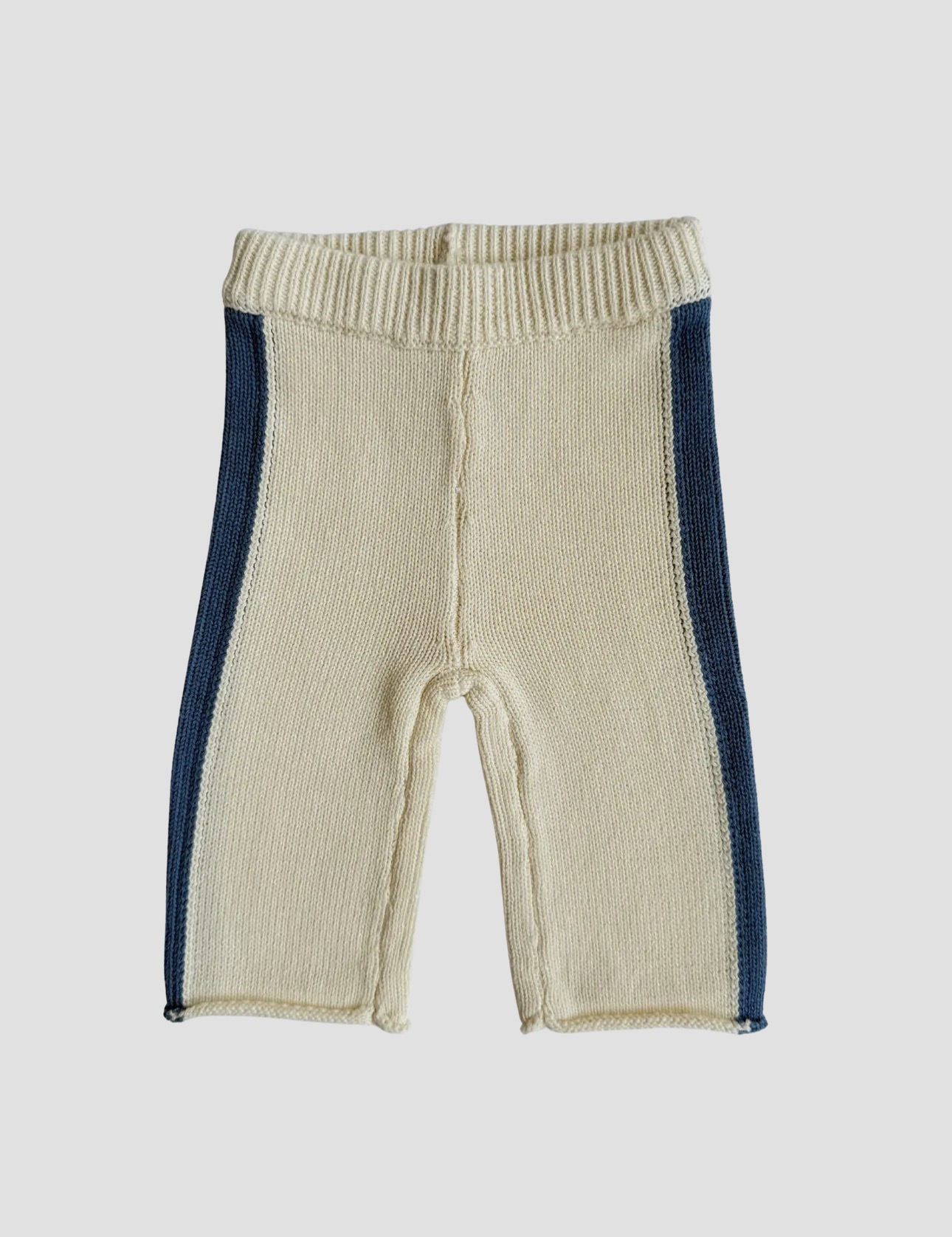 Luna+luca- knit striped pants- cream and denim