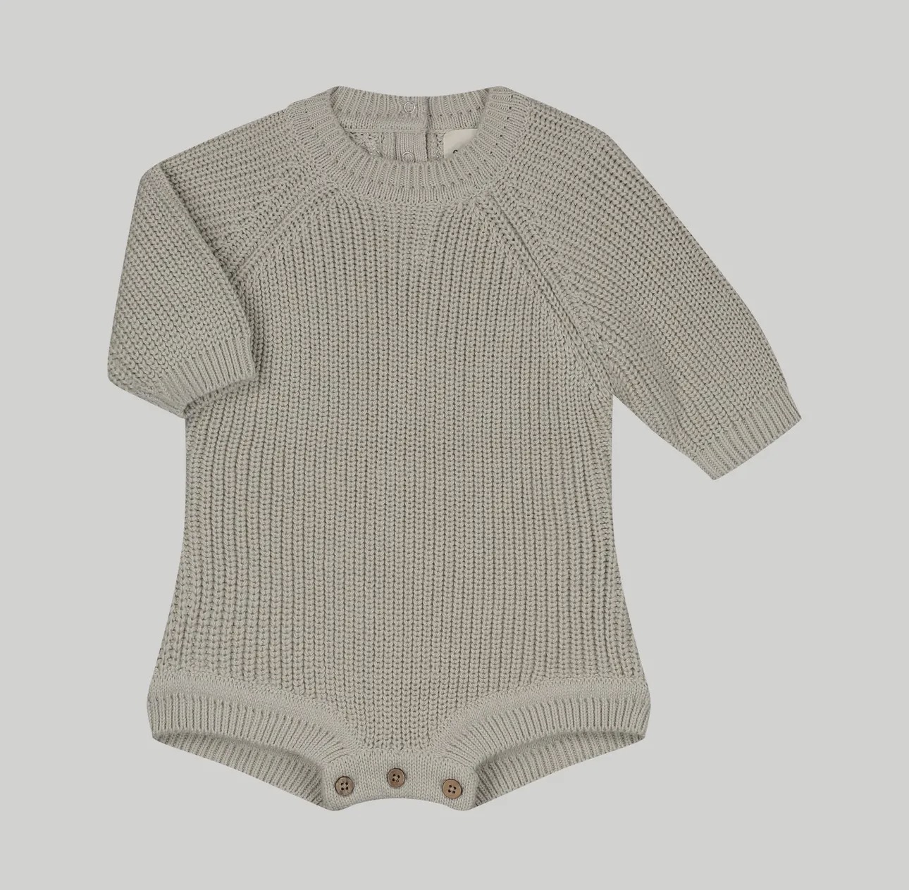 Finch & Fable- L/S knitted romper relaxed fit- drizzle