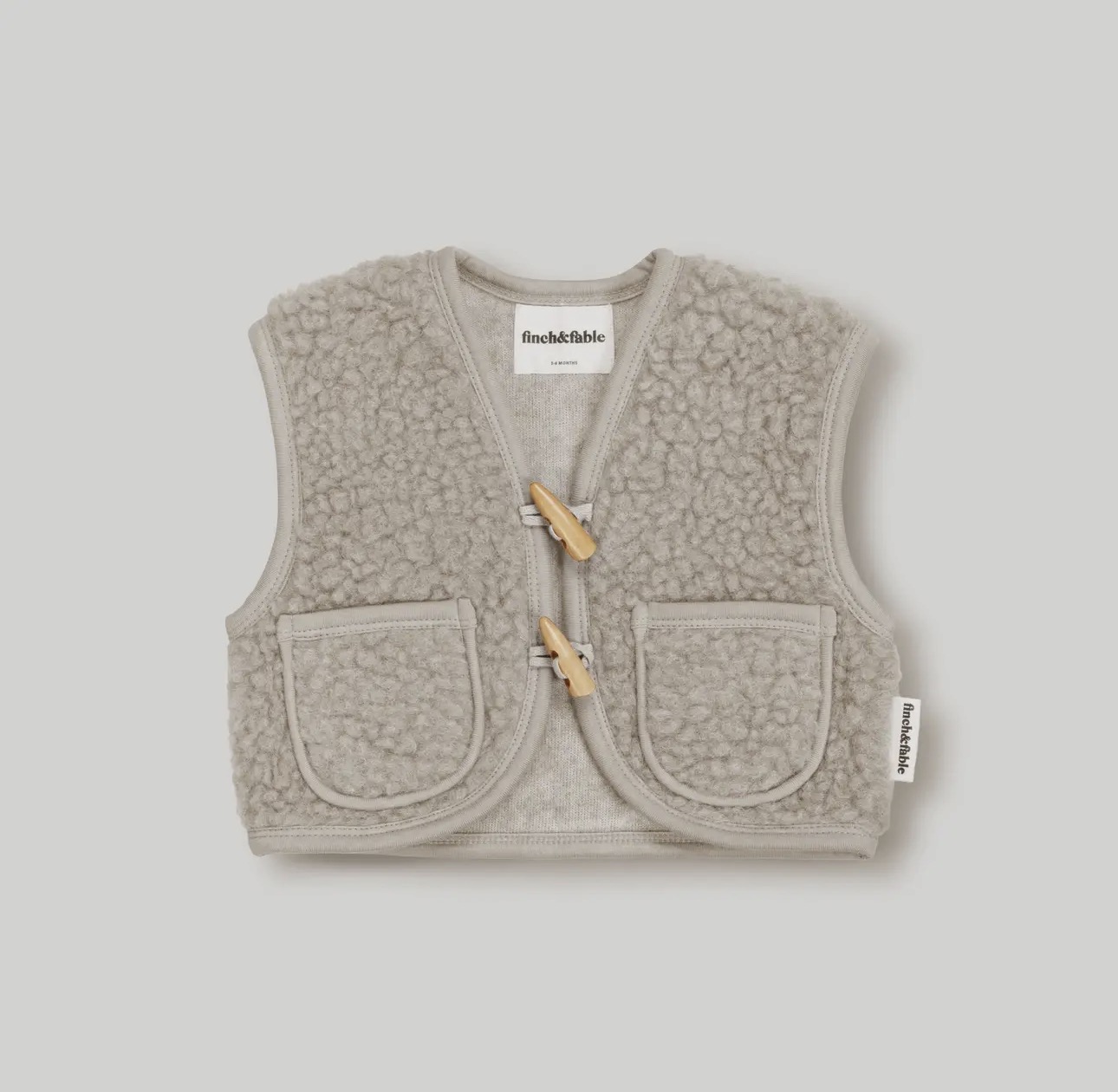 Finch & Fable- wool sherpa vest- Sand