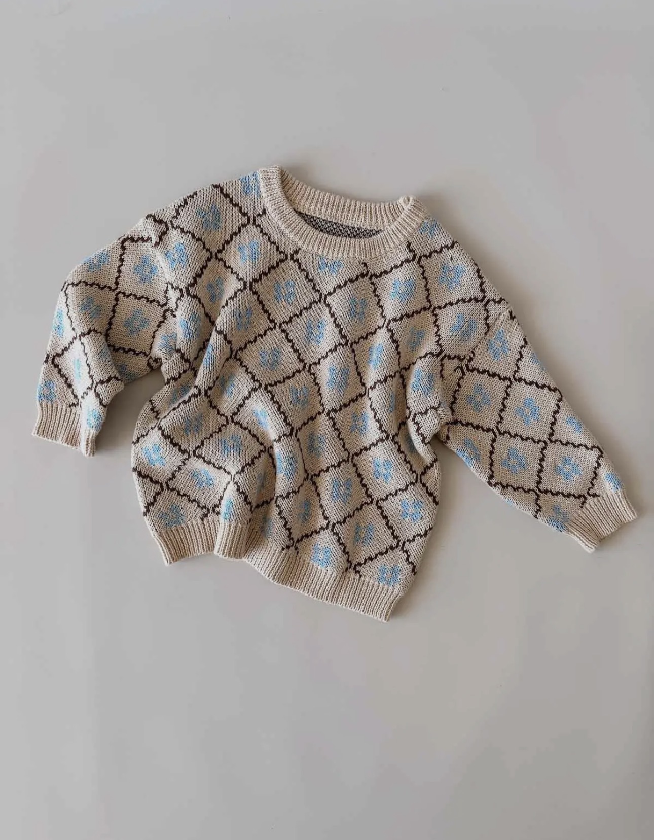 FRECKLES the label- cotton knit sweater- blue bell