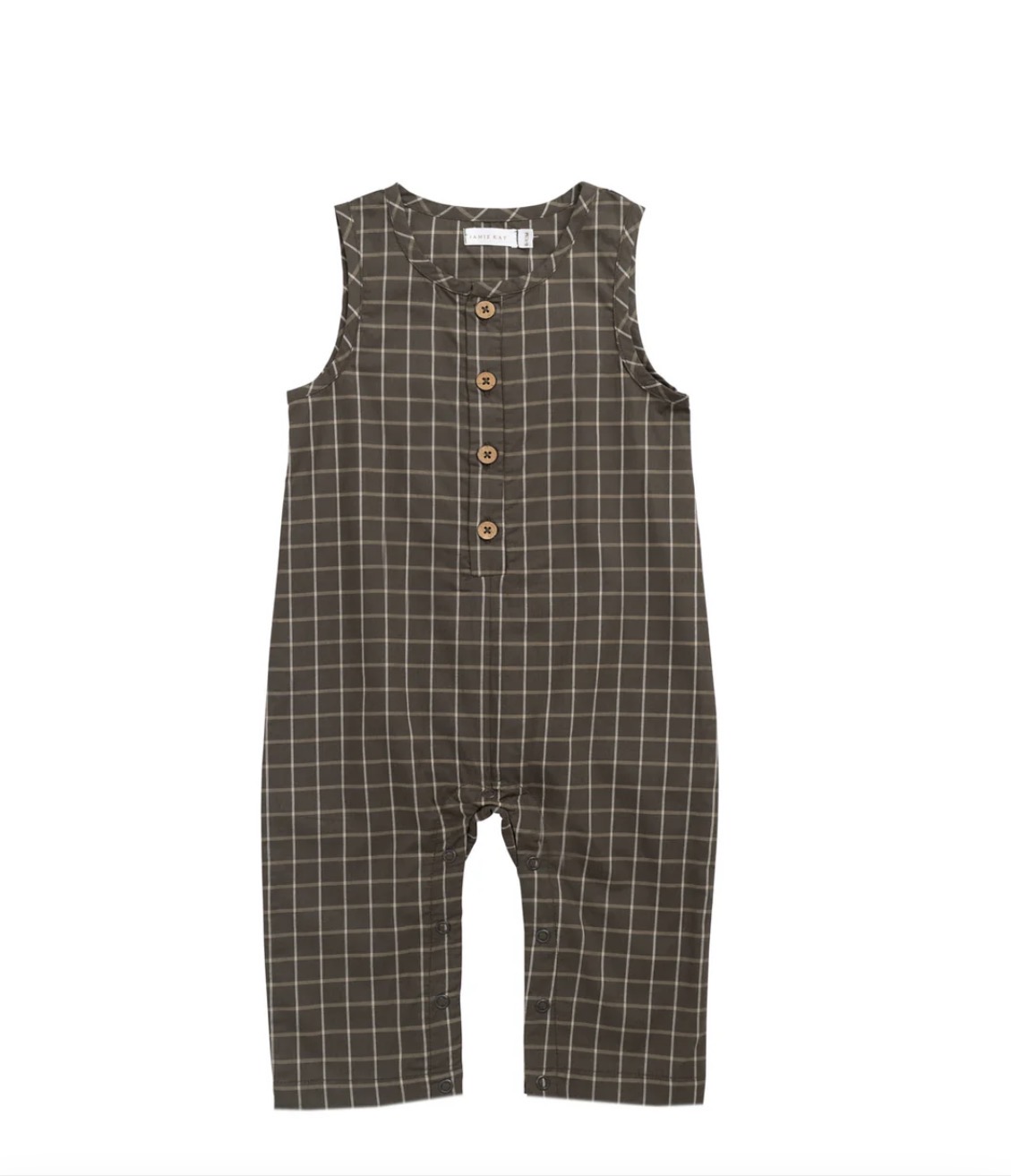 Jamie Kay - Organic Cotton Milo Jumpsuit - Variegated Grid Tarmac