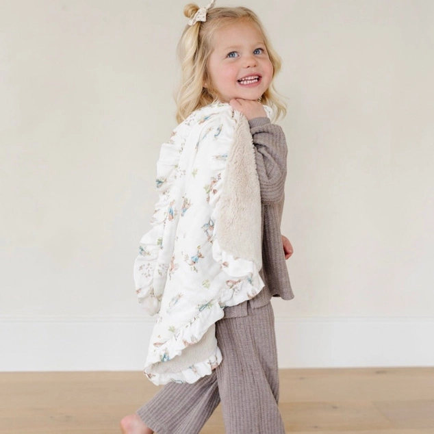 Saranoni - Peter Rabbit Bamboo Rayon Muslin/Lush Mini Blankets - Girl