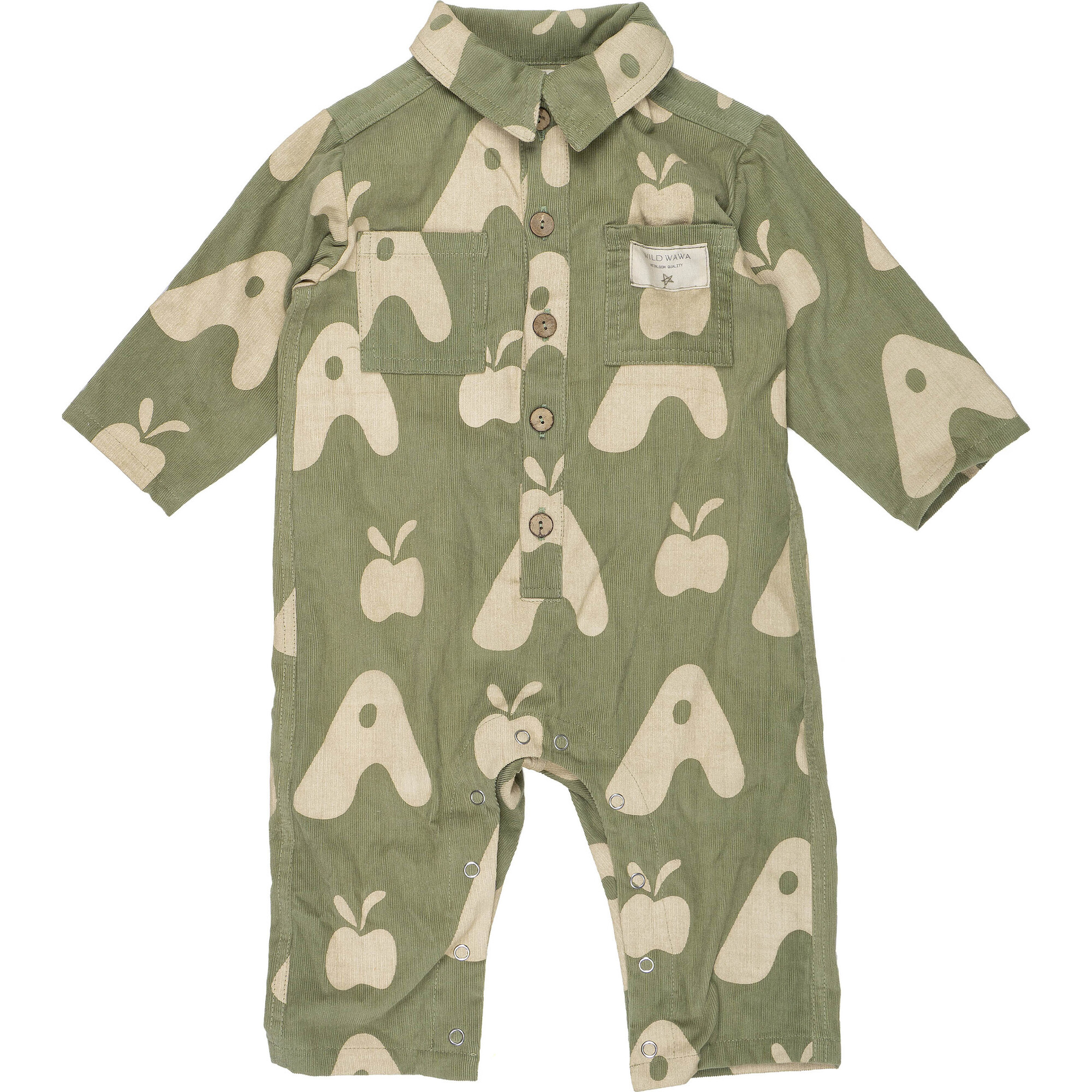 Wild Wawa - Buttons Jumpsuit - Olive Apple 
