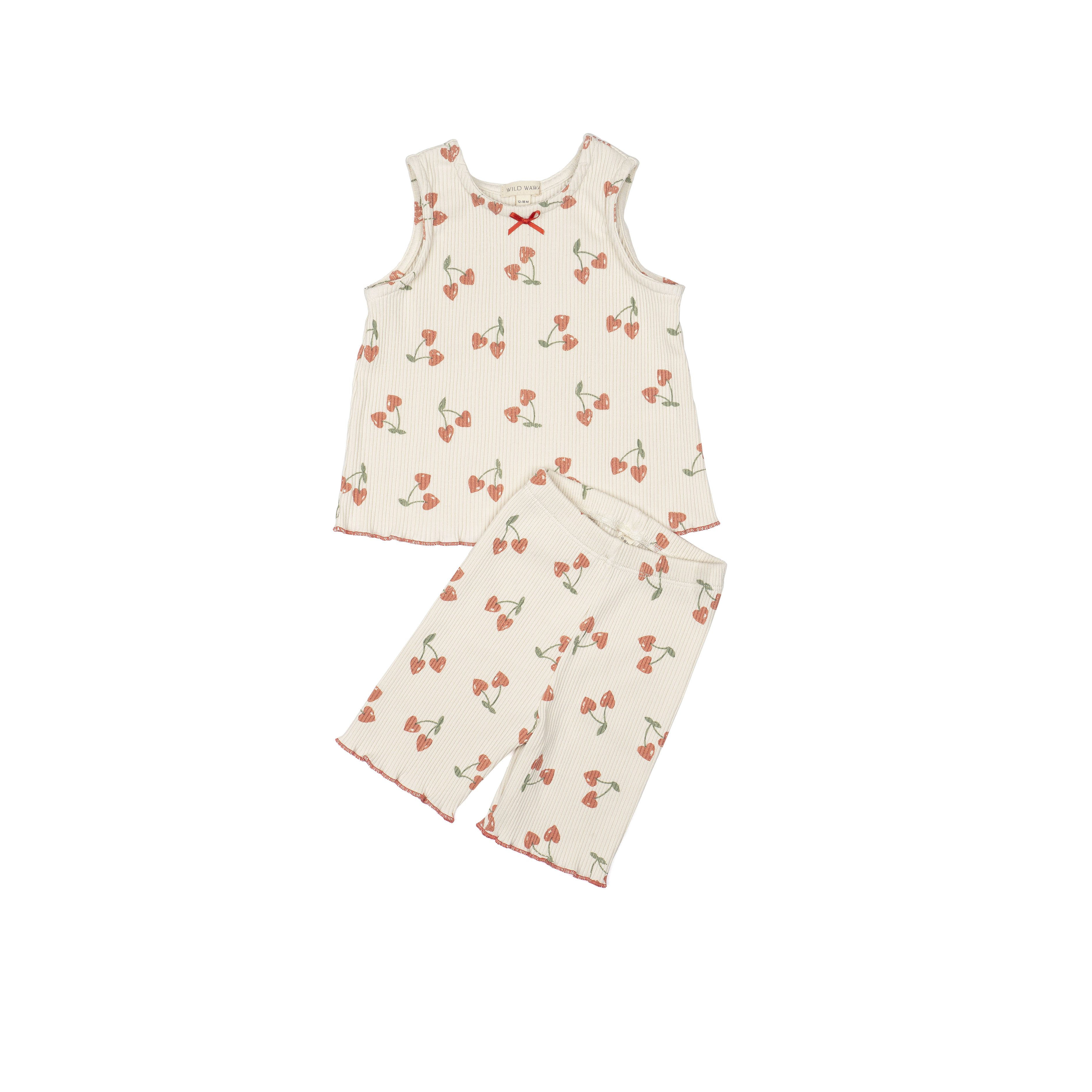 Wild Wawa - Sleeveless Biker Set - Cherry Crush 