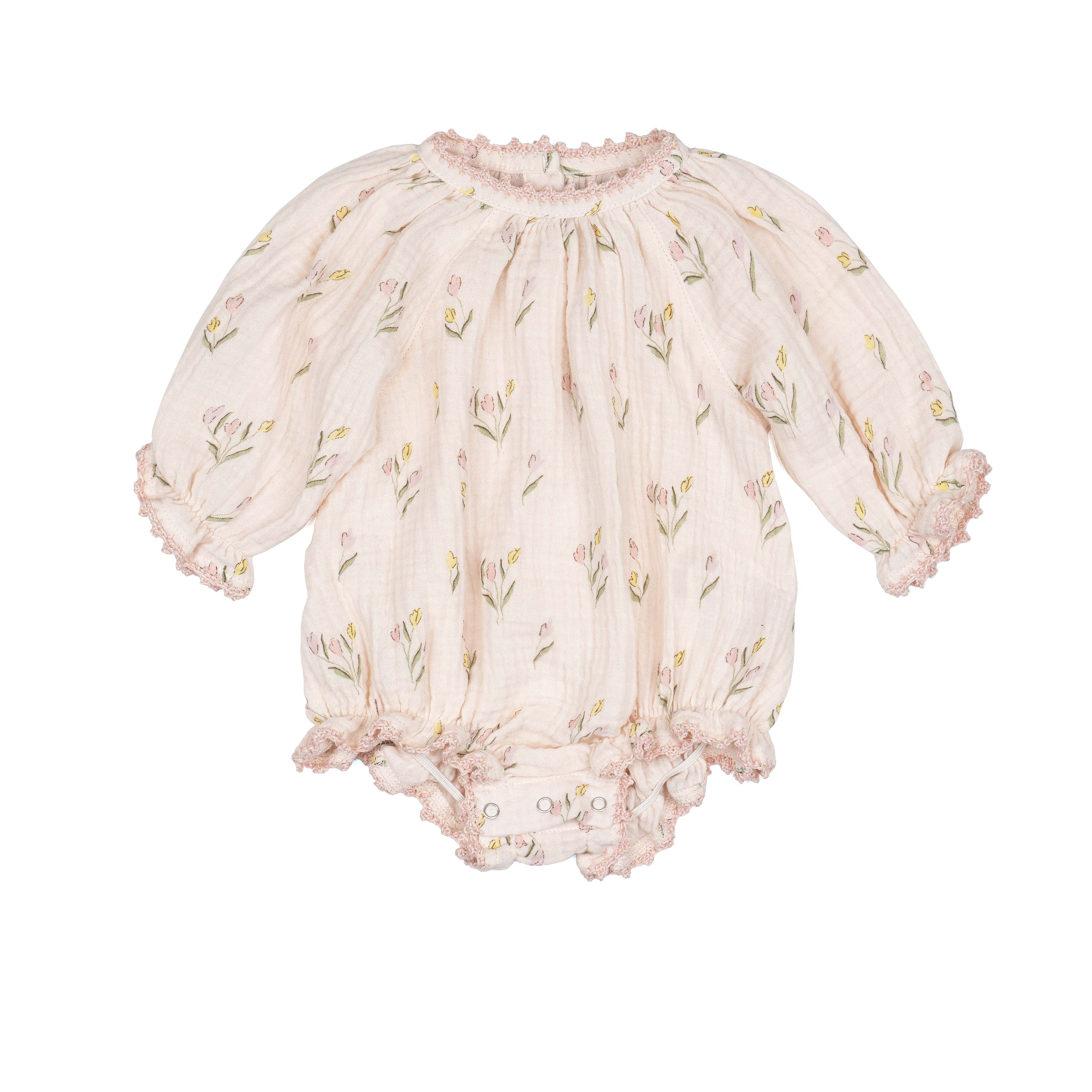 Wild Wawa - Gauze Romper w/ Crochet Trim