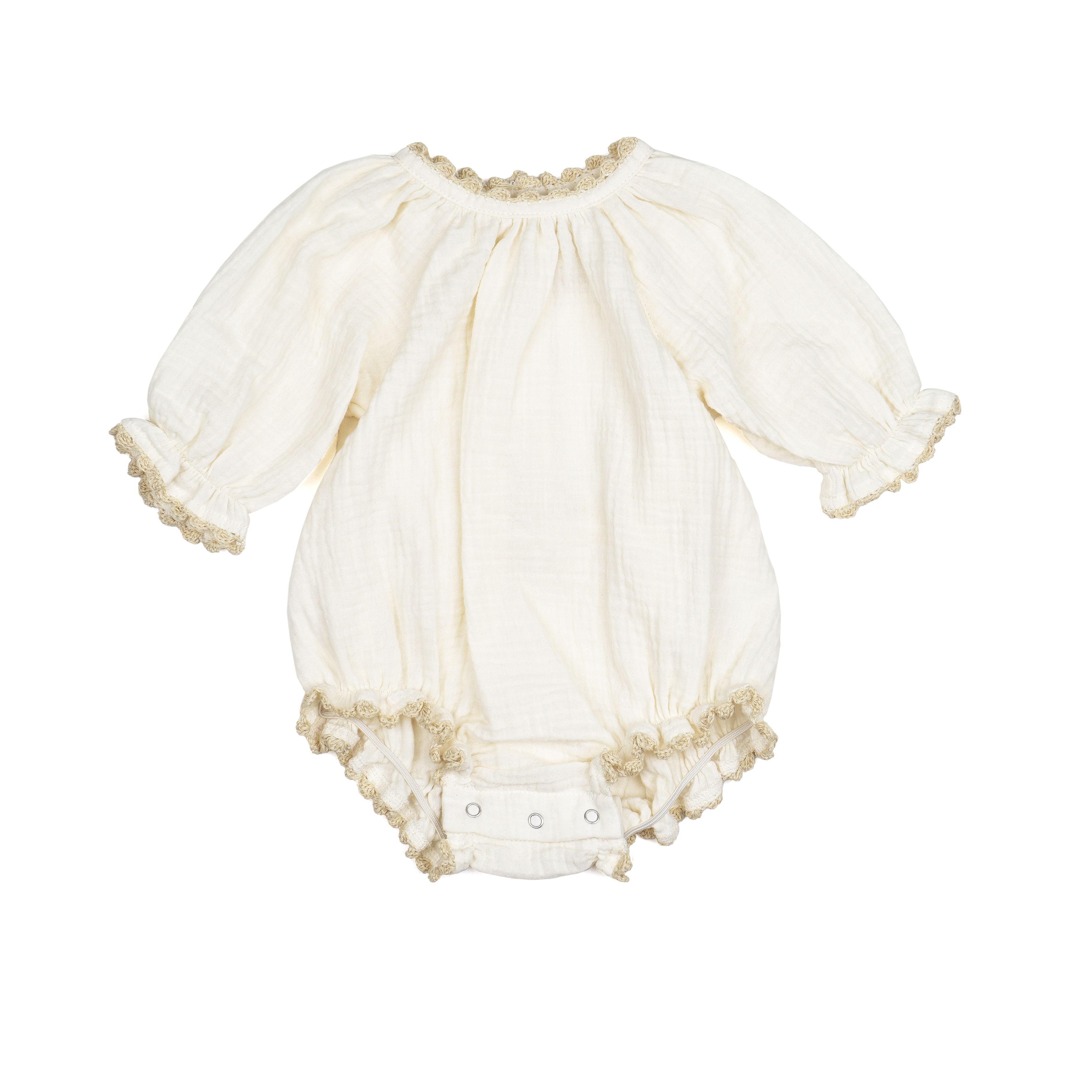 Wild Wawa - Gauze Romper w/ Crochet Trim