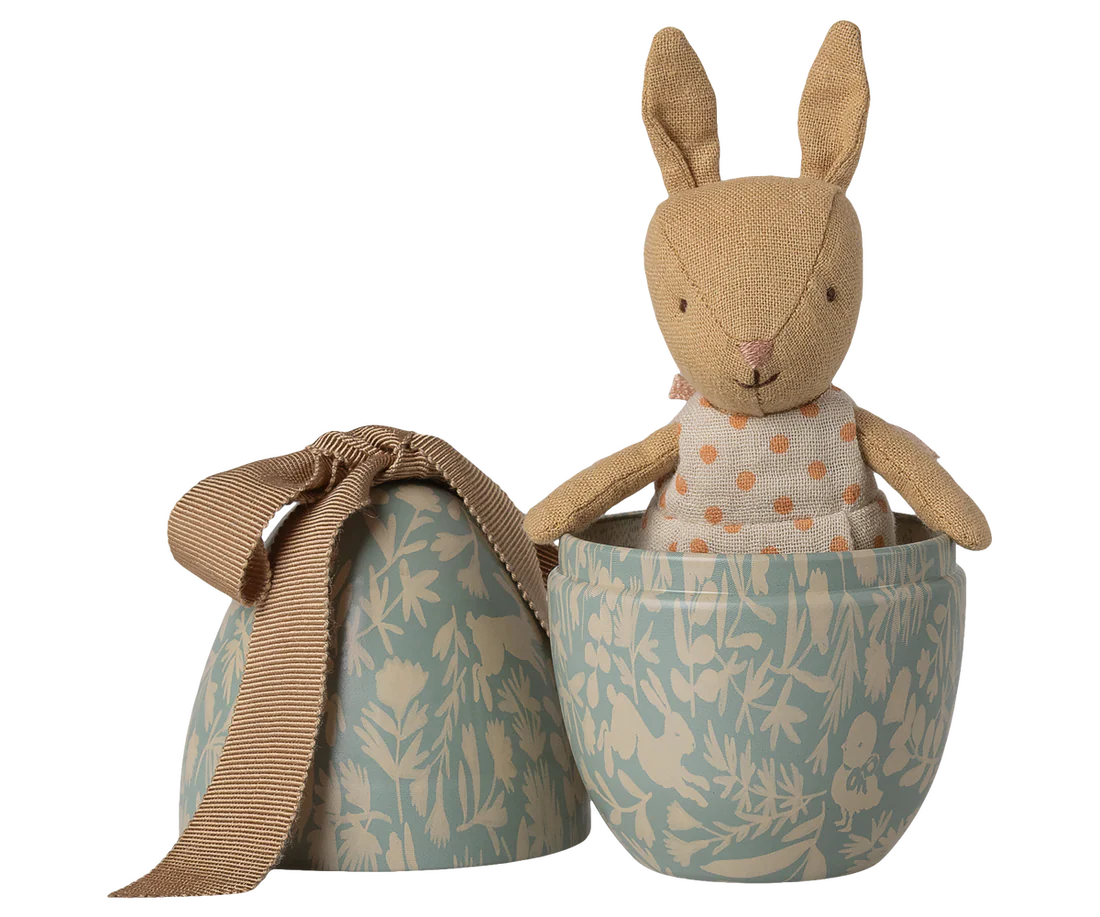 Maileg - Easter egg with micro rabbit, small - Dusty blue 