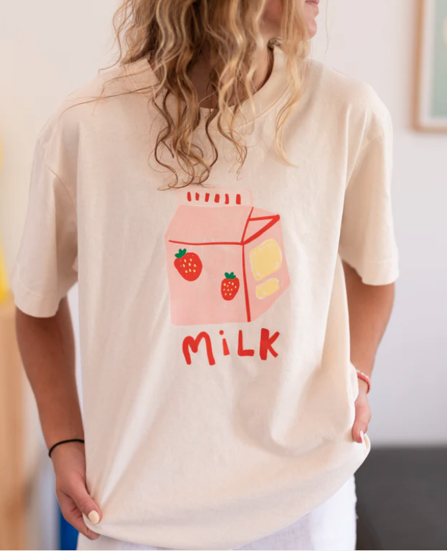 Pigeon said please - Women's strawberry milk tee