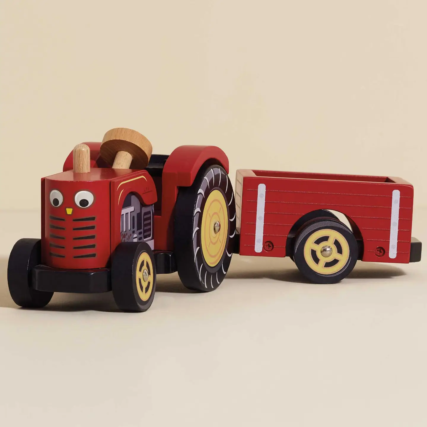 Le toy van - wooden Farmyard tractor & Trailer