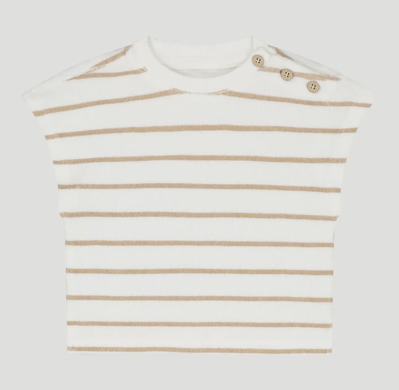 Finch & Fable- cappuccino stripe Terry shirt 