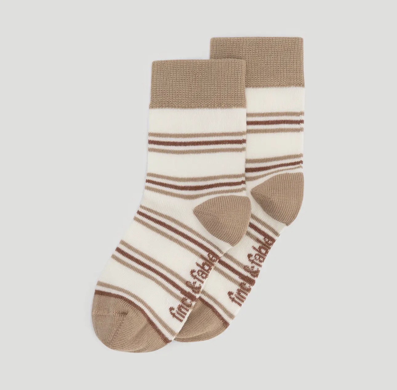 Finch & Fable- cappuccino striped socks 