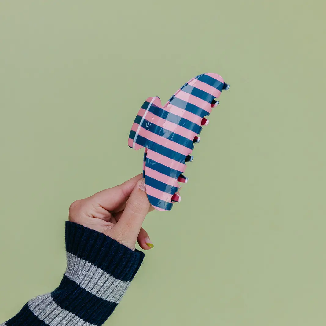 Kaxi-Polka dot and stripe- Blue/Pink stripe