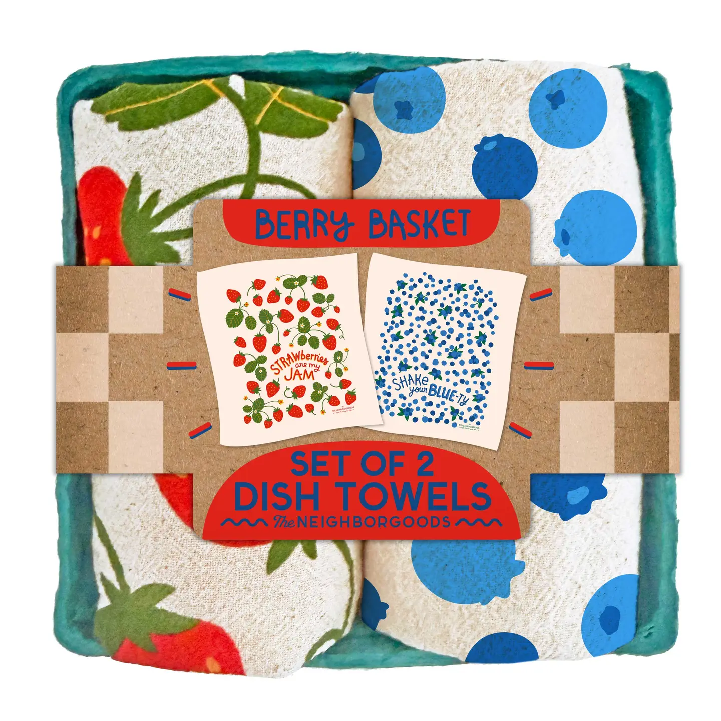 The Neighborgoods- berry basket tea towels