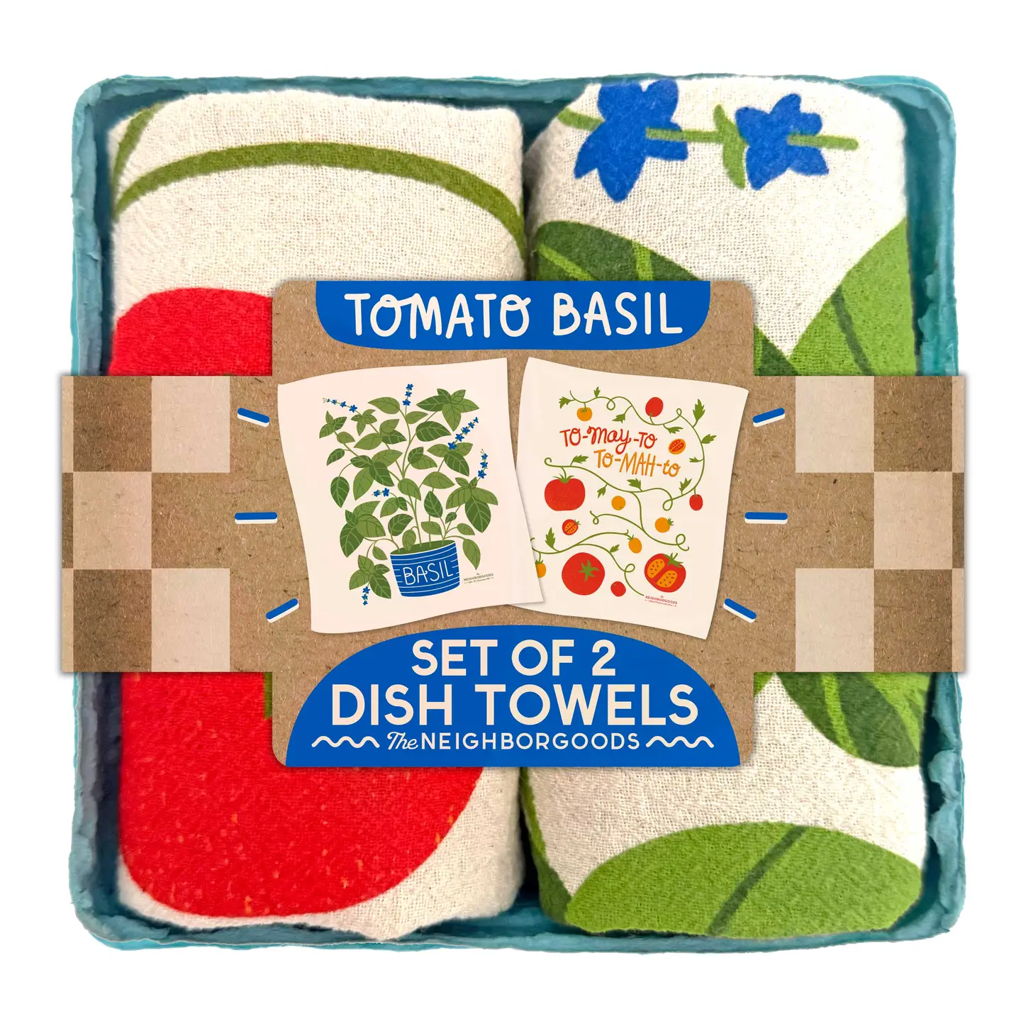 The Neighborgoods- tomato+basil tea towels